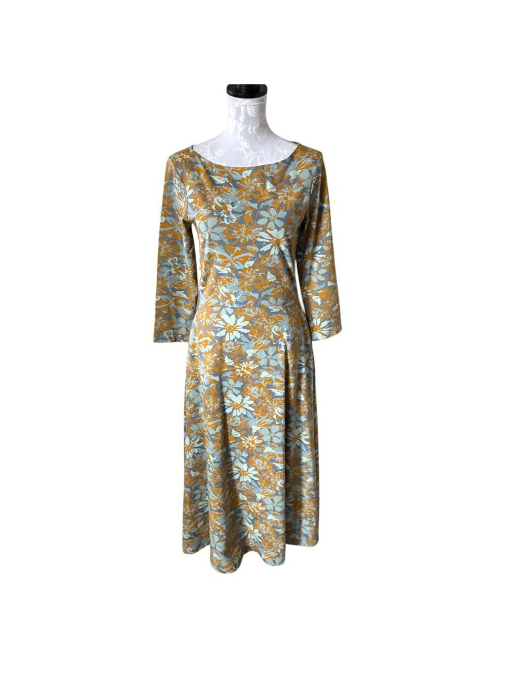Pact Scarlett Fit and Flare Maxi Dress Brushstroke Floral Medium